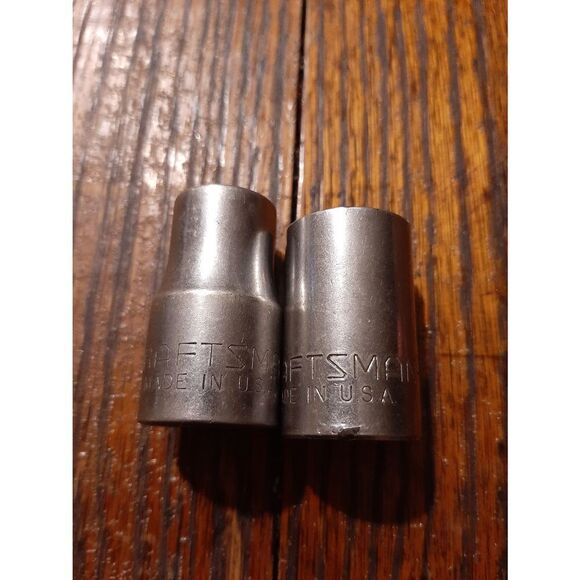 Vintage Lot 2 Craftsman Sears 1/2" 1/2" Drive Sockets G44222 G47502 USA - Picture 2 of 5